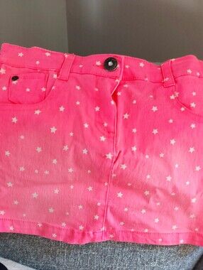 🩷 3 Pommes Pink Star Print Mini Skirt